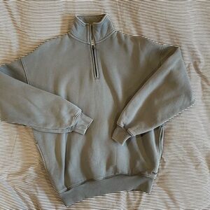 Aritzia TNA cozy fleece grey half zip, grey, size 1